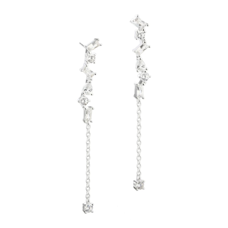 Baguette Love Ørestikker i Sterling Sølv med Zirkonia