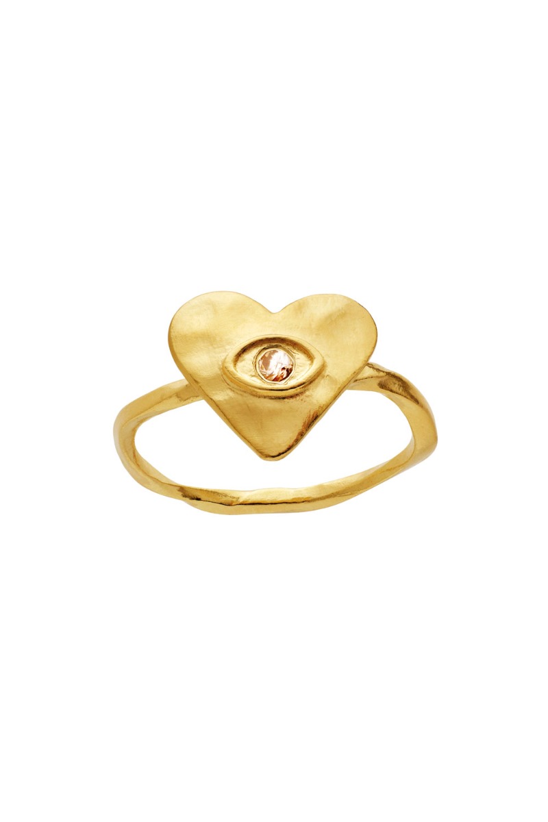 Maanesten Cassia Ring i Guld - Smuk Hjertering!