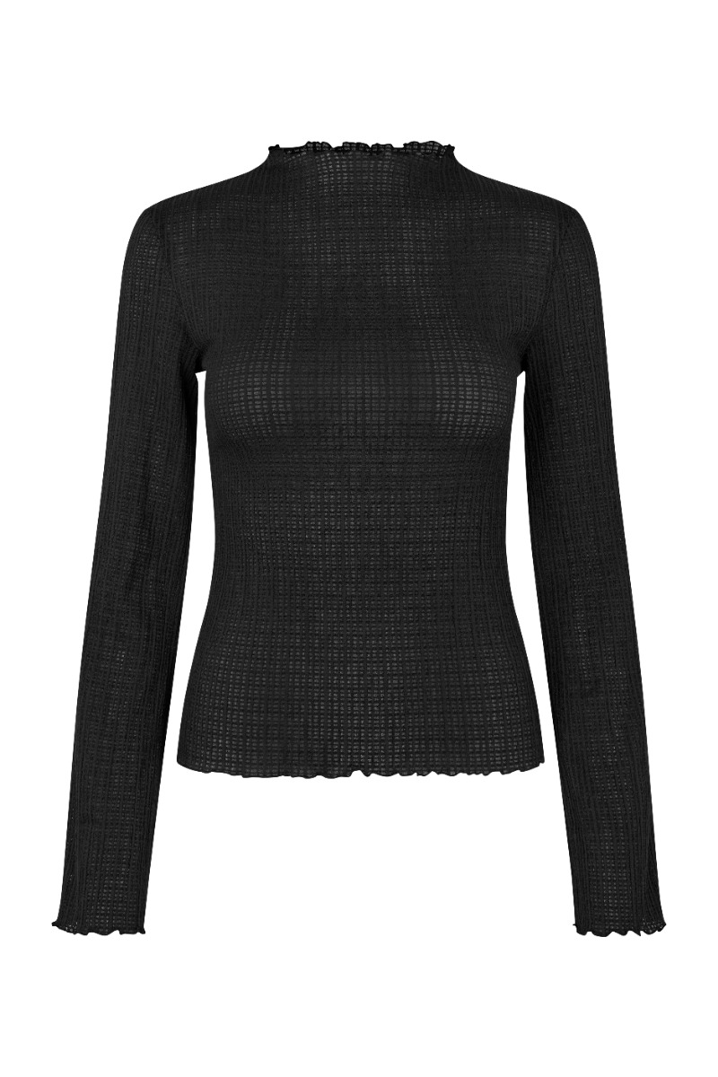 Modstrøm - Bluse - Laceymd Top - Black på Udsalg!