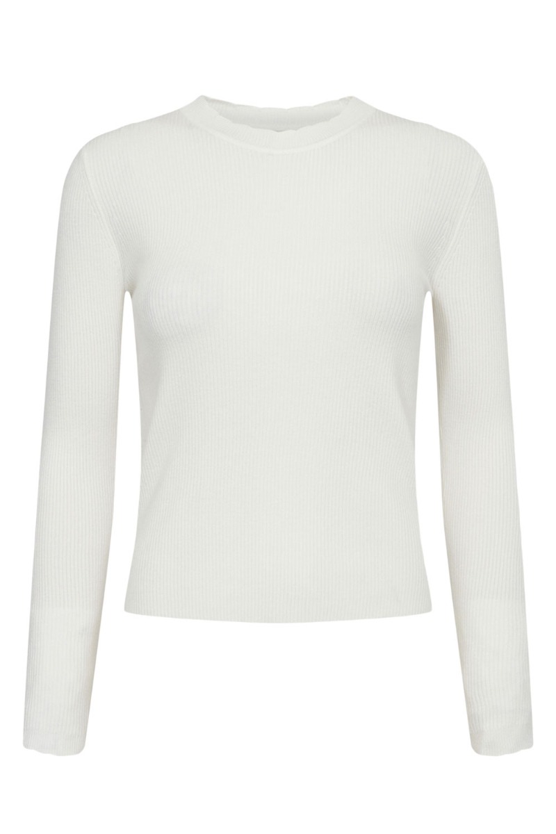 Nümph – Nuroa O-neck Pullover – Blød Hvid Bluse