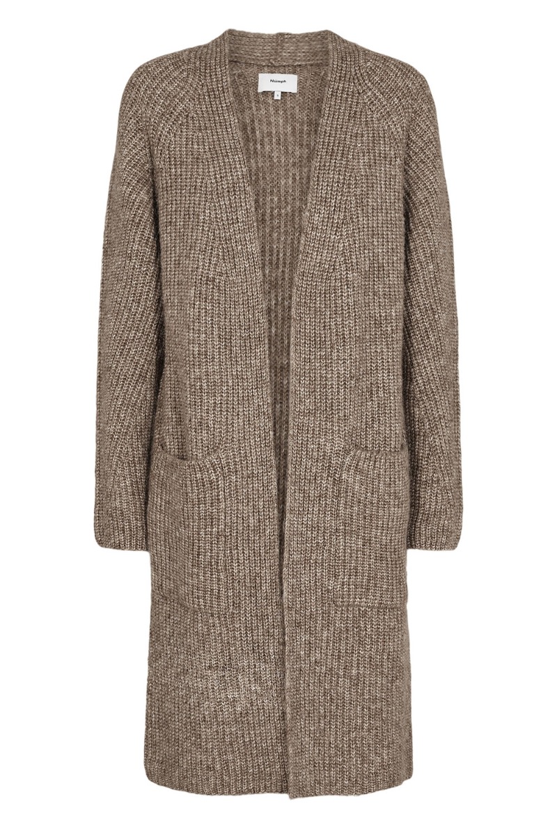 Nümph - Nuzindi Lang Strikcardigan - Fossil Melange