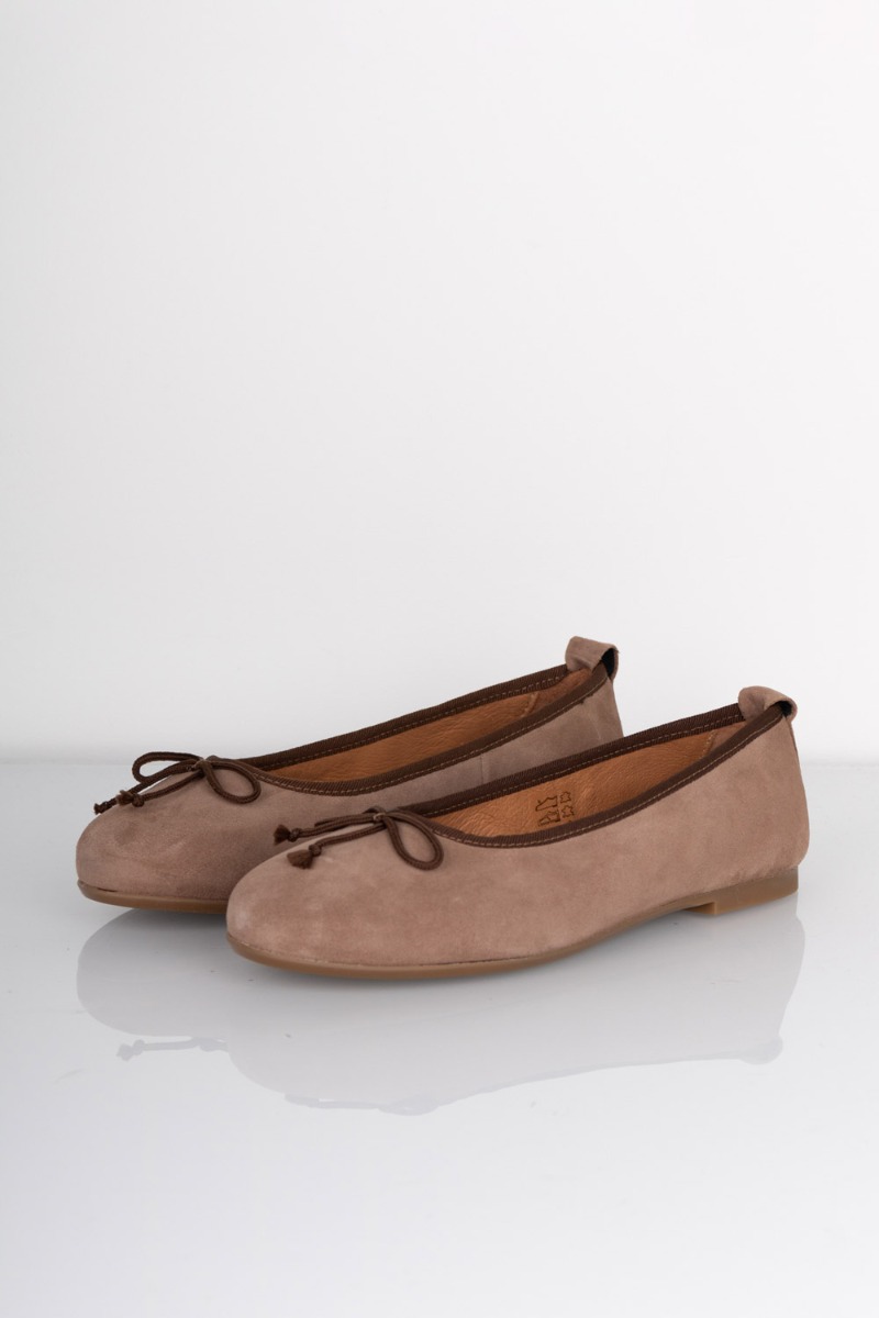 Pavement Ballerina - Lucy Lu i Beige med Sløjfe