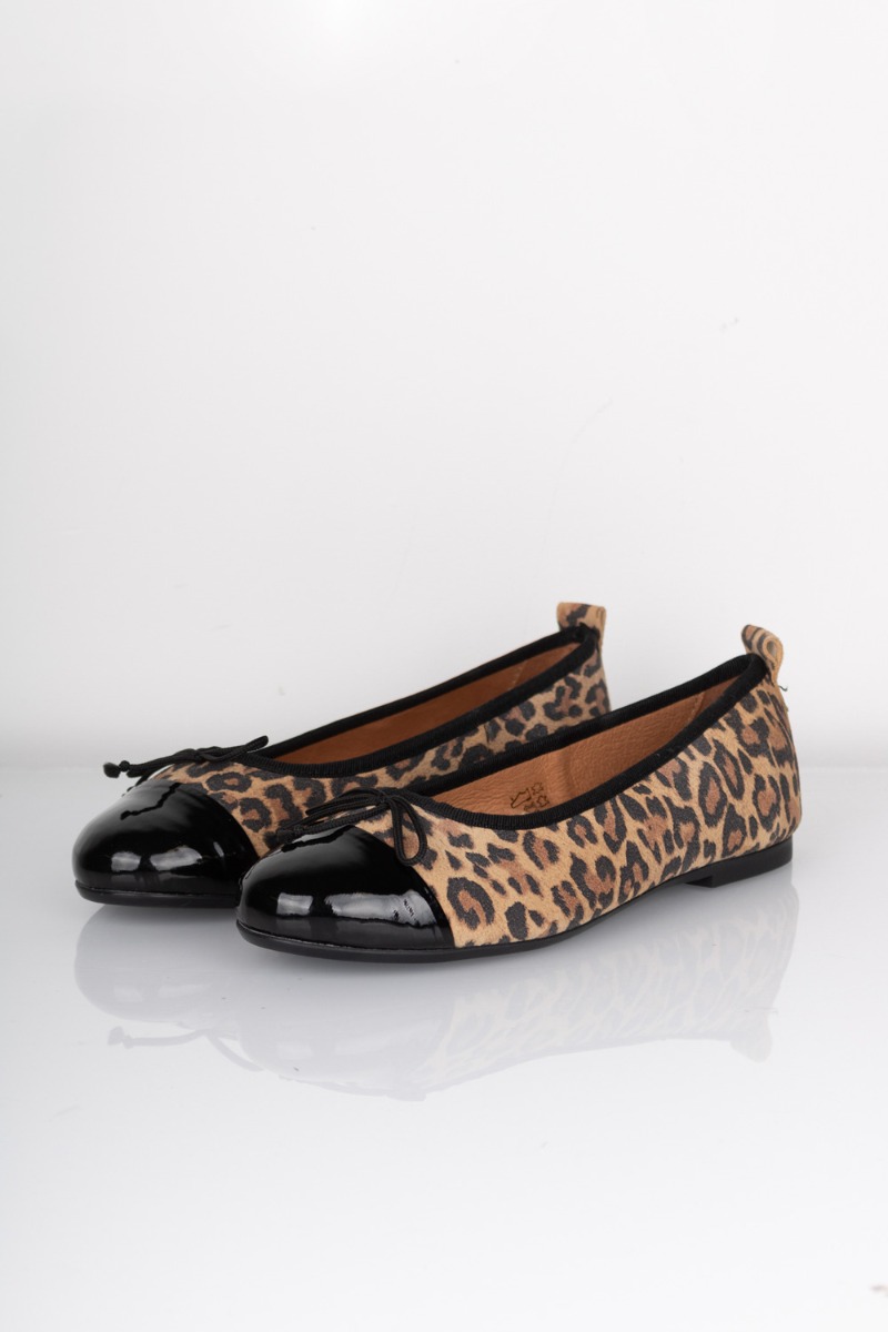 Pavement Ballerina Lucy i Leopardmønster med Sløjfe