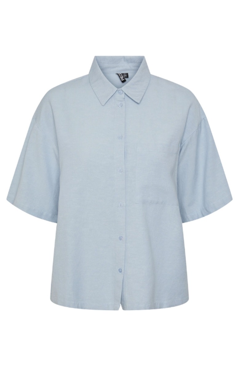 Pieces - Lyseblå Sommer Skjorte - Spar 70% på Alt!