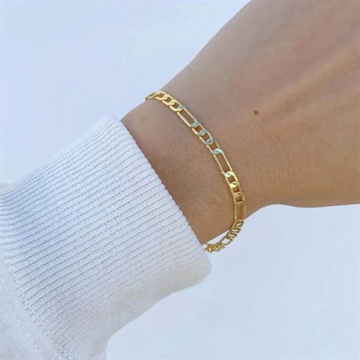 Link Vi Armbånd i ædelstål 14K - Elegant design 18cm