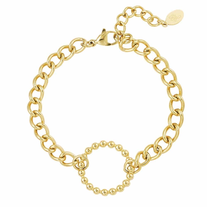 Link Ring Armbånd i Forgyldt Ædelstål - Stilfuld Elegance