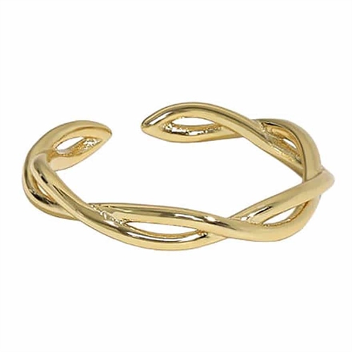 Elegant Justerbar Ring i Forgyldt Sterlingsølv 925