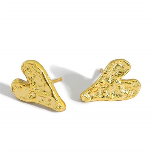 Hjerteformet Ørering i Sterling Sølv - Elegant Smykke