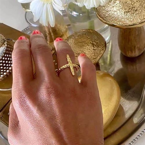Metis Ring i Guldbelagt Sterling Sølv - Justerbar Ring