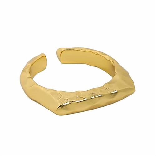 Forgyldt 14k Sterling Sølv Ring - Justerbar Elegance