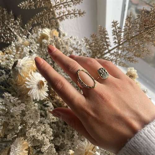 Lionetta Ring i 14k belagt ædelstål - Justerbar designring