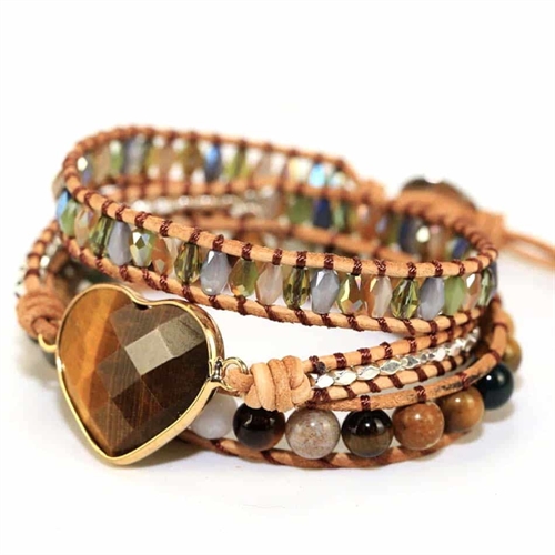 Håndlavet Armbånd med Natursten - Unikt Design