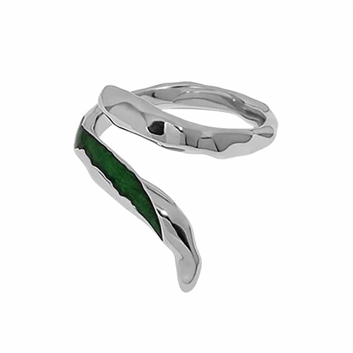 Cirkelformet Fingerring i Sterling Sølv - Justerbar Design