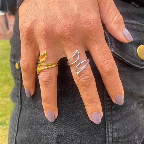 Sølv Sterling Isaura Ring med Glat Design - Justerbar