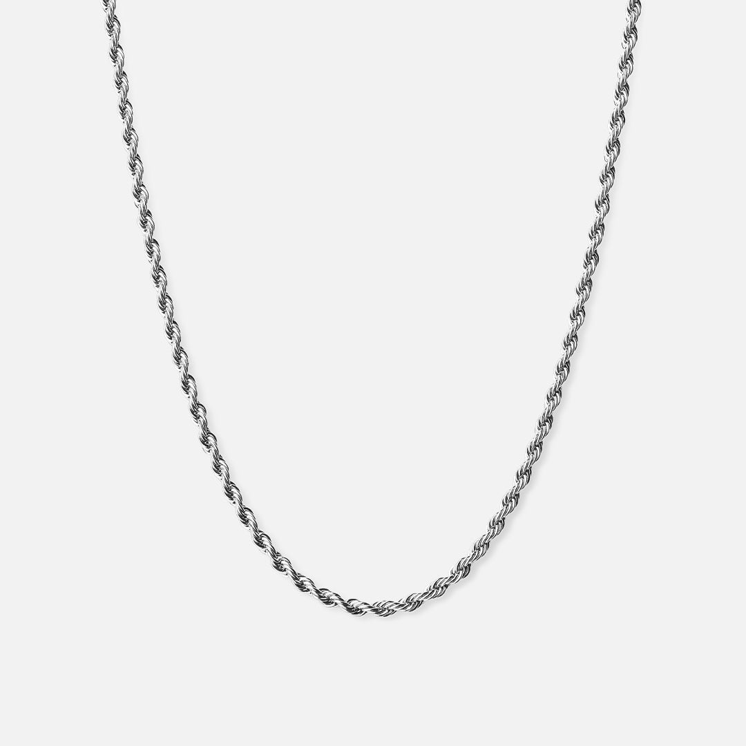 Sølvfarvet Twisted Rope Halskæde 2mm - Perfekt til dig!