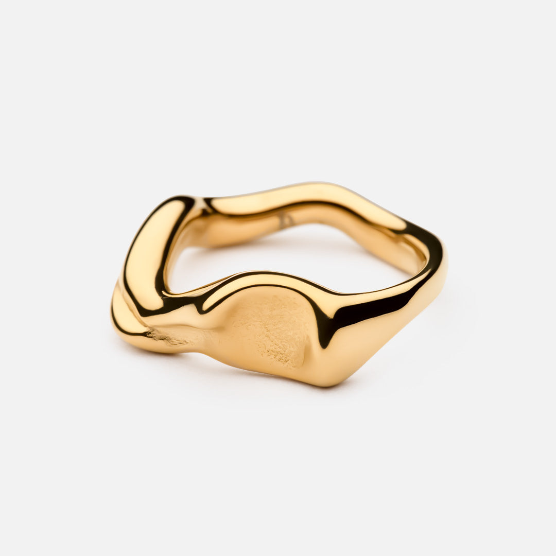 Dune Ring i 18K Guldbelægning - Elegant Smykke til Tilbud