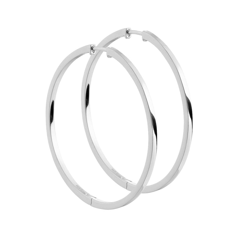 Margot - 35 Mm Creoler i Shiny Sterling Sølv med Kliklås