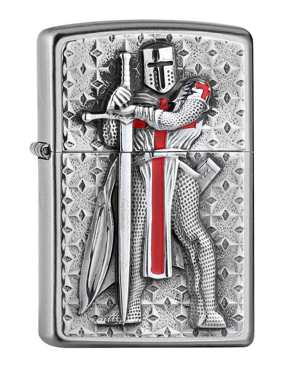 Zippo lighter "Tempelridder" med opbevaringsæske