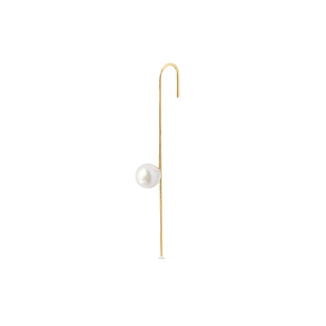 Øreringe - Earspear Pearl - 18 Karat Forgyldt Sølv & Perle