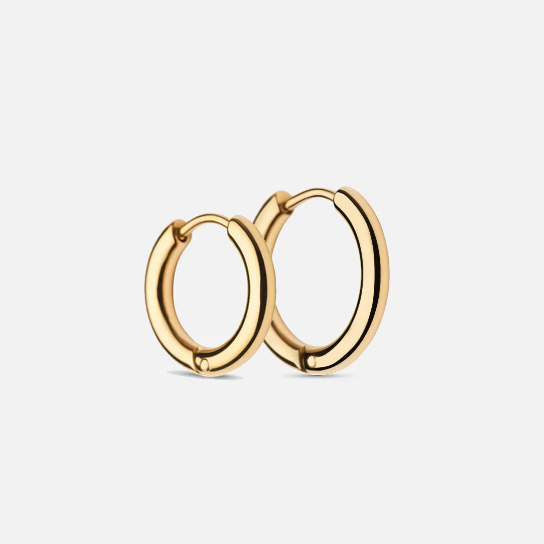Basic Hoops øreringe i 18k guldbelægning - Tilbud!