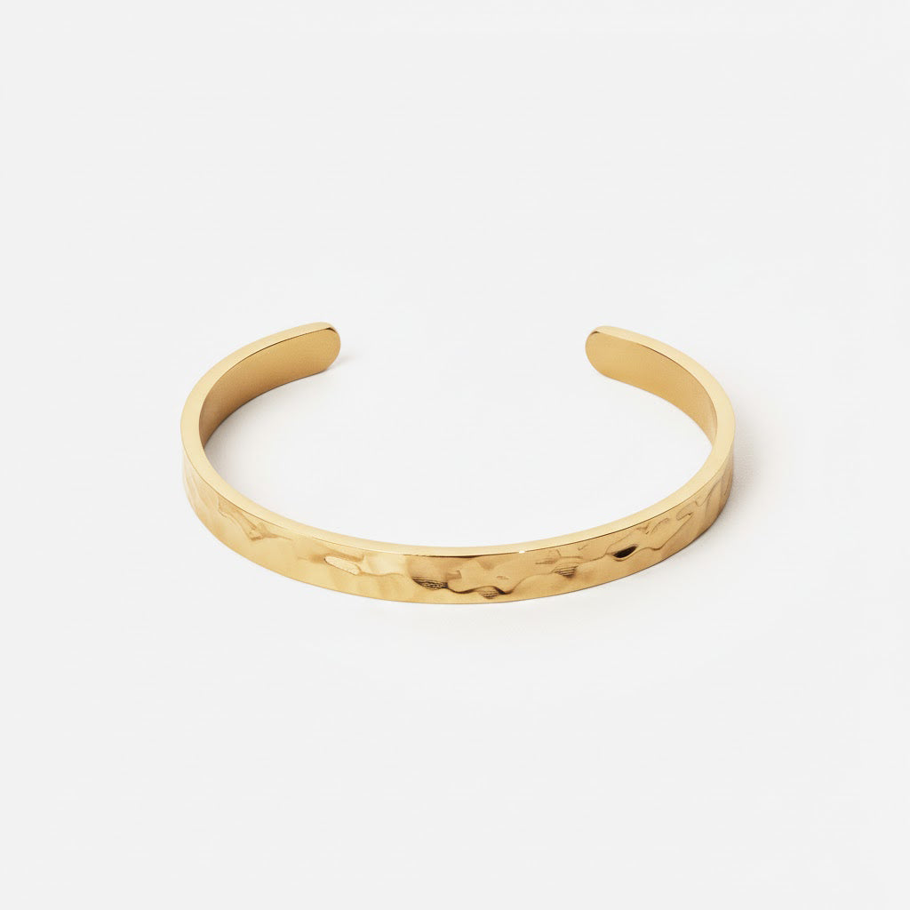 Hammered Bangle 18k Guldbelagt - Eksklusive Smykker