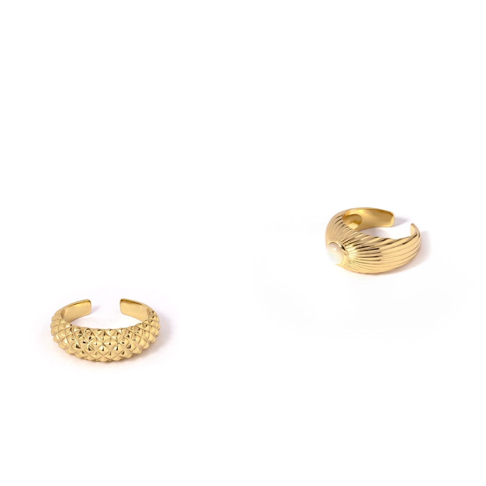 Fingerring Cuff 2 Pak - Raywea - 18 Karat Forgyldt Sølv - Spar 100 Kr