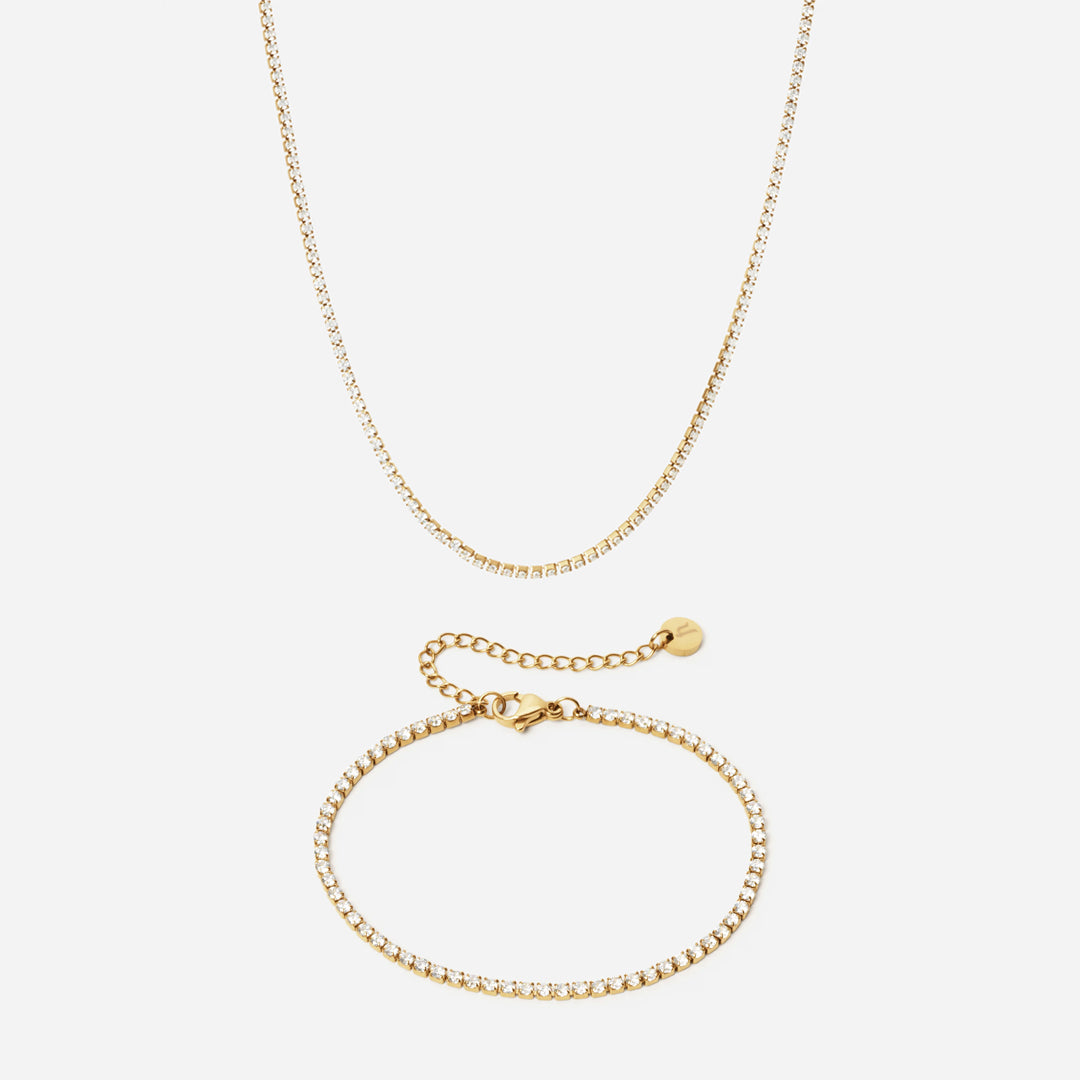 Zirkon Tennisarmbånd i 18k Guldbelægning - Fantastisk Tilbud!