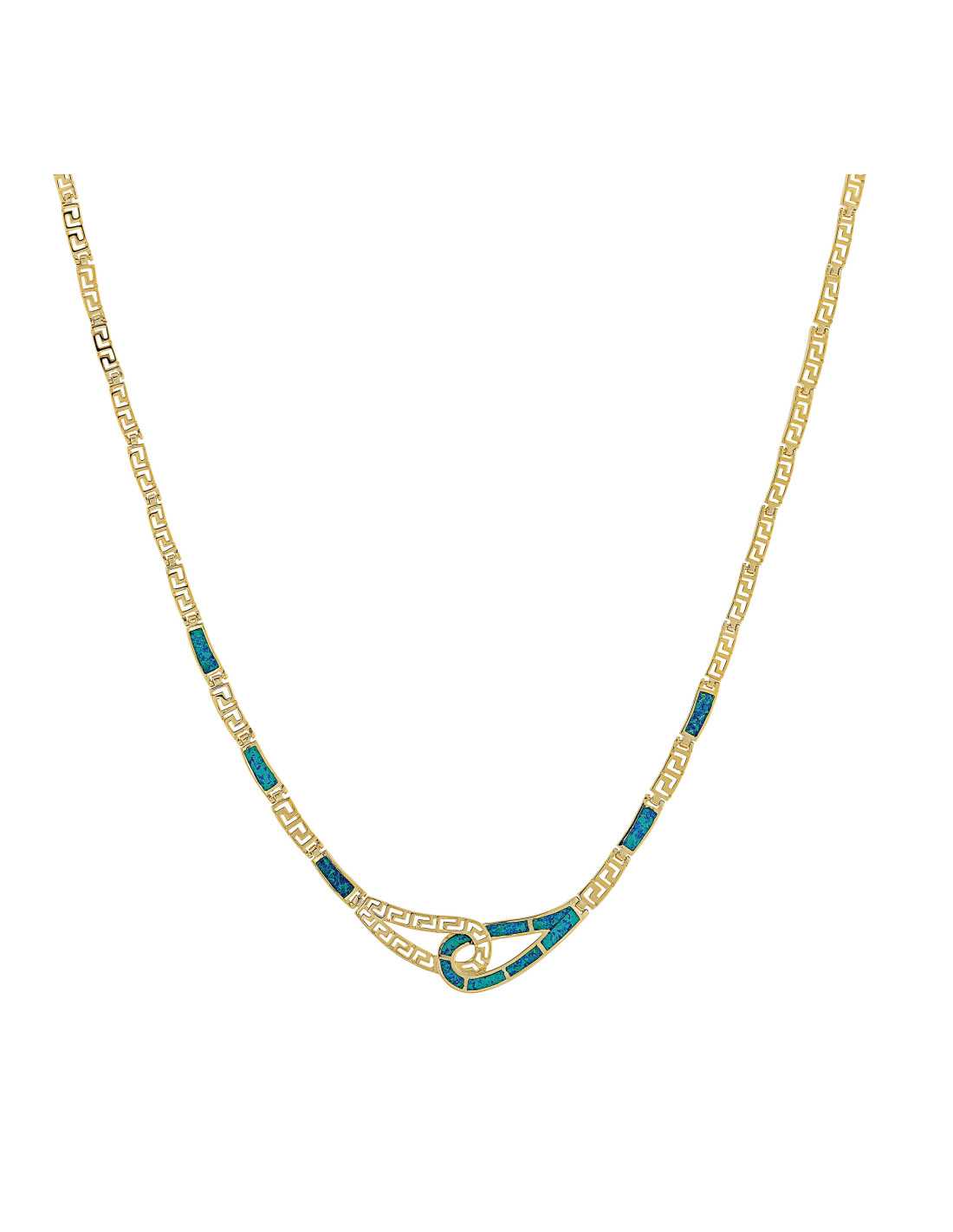 Artemis – Blå Opal Halskæde i 925 Sterling Sølv med Guld