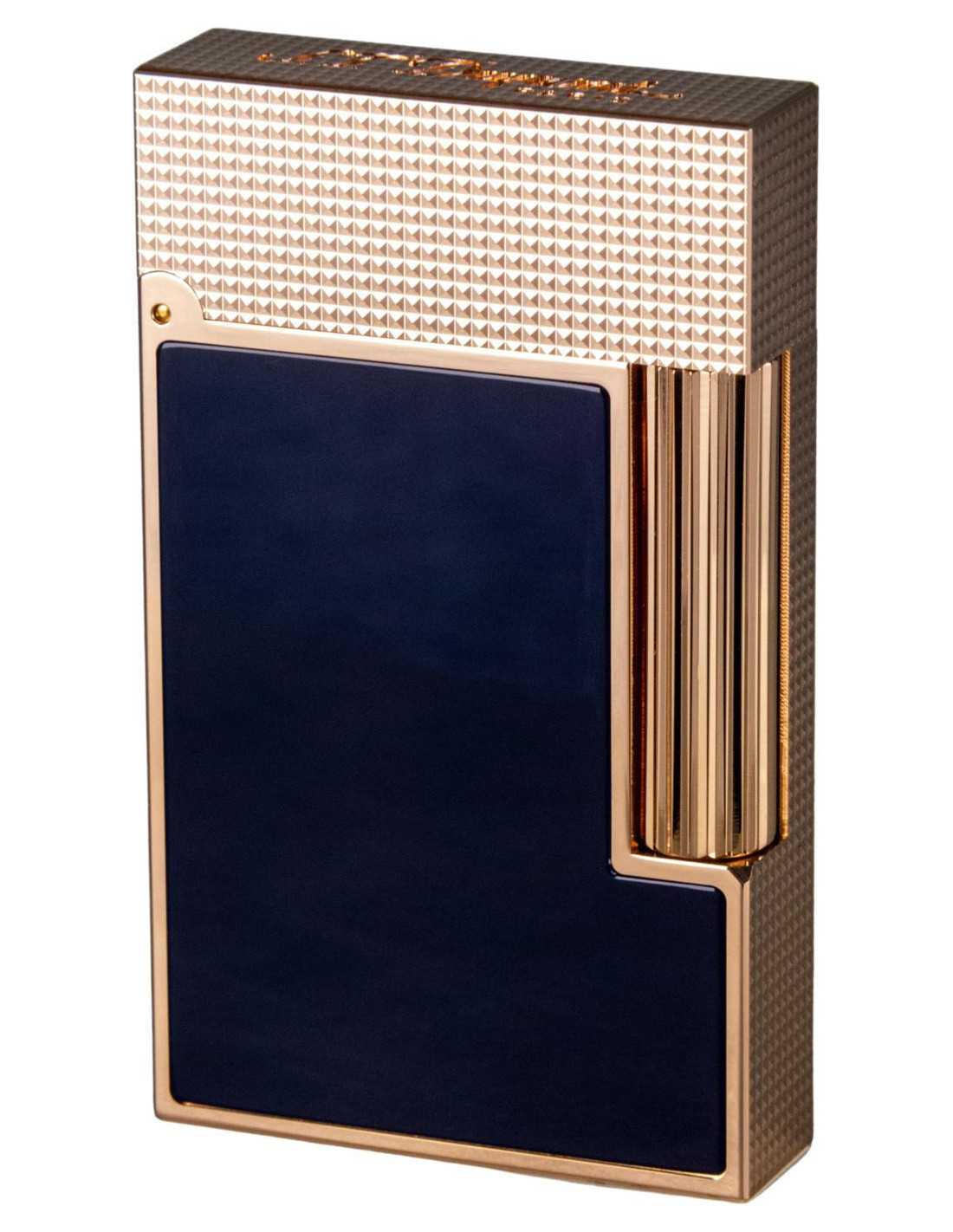 S.T. Dupont Ligne 2 Lighter i Mat Blå og Rosaguld