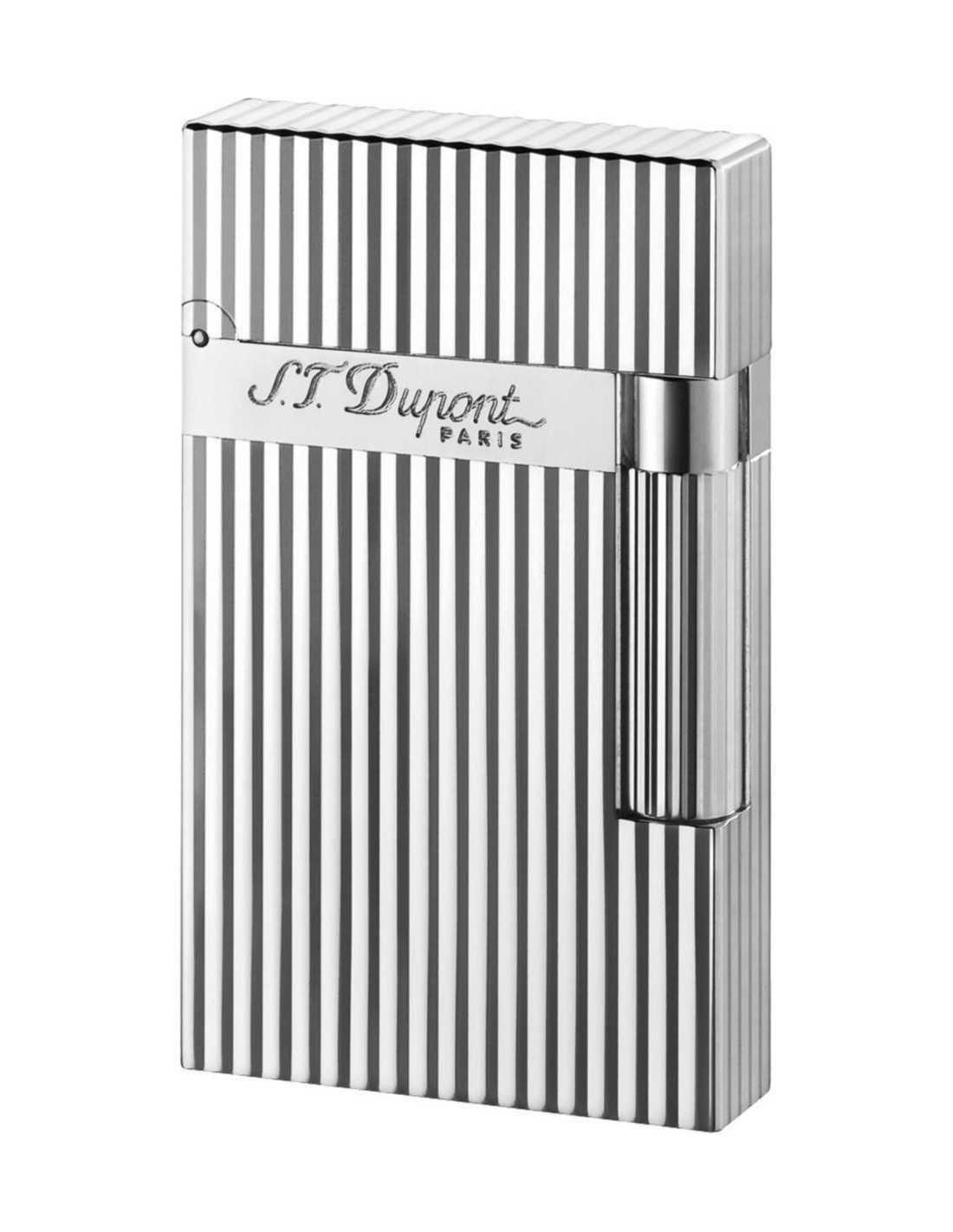 S.T. Dupont Ligne 2 Sølv Lighter med Striber