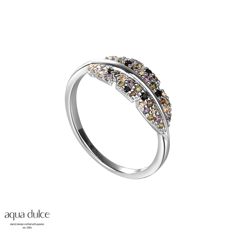 Flora Mix Fingerring med Farvede Zirkonia - Smykker Tilbud
