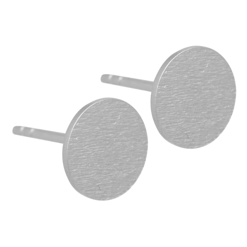 Sterling Sølv Ørestikker med Børstede Mønter - 8 mm