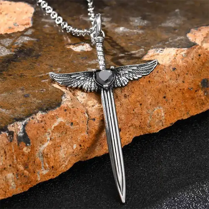 Vingesværd Halskæde I Rustfrit Stål