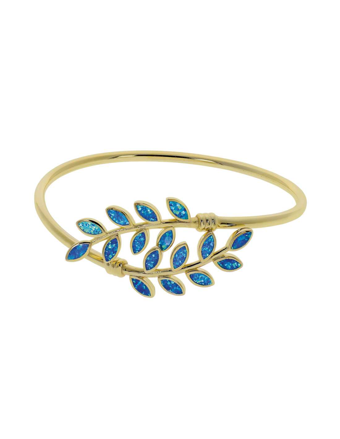 Hera - Blå Opal Armbånd i 925 Sterling Sølv med Guldbelægning