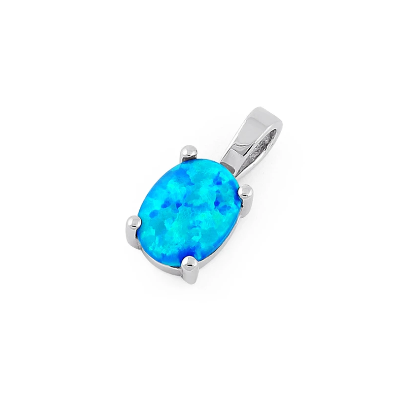 Ikaria - Vedhæng med Blå Opal i 925 Sterling Sølv
