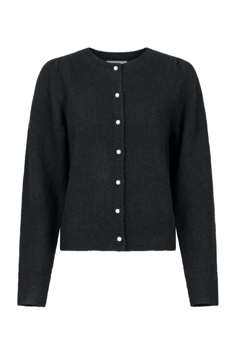 Neo Noir - Nuna Strik Cardigan - Klassisk Sort