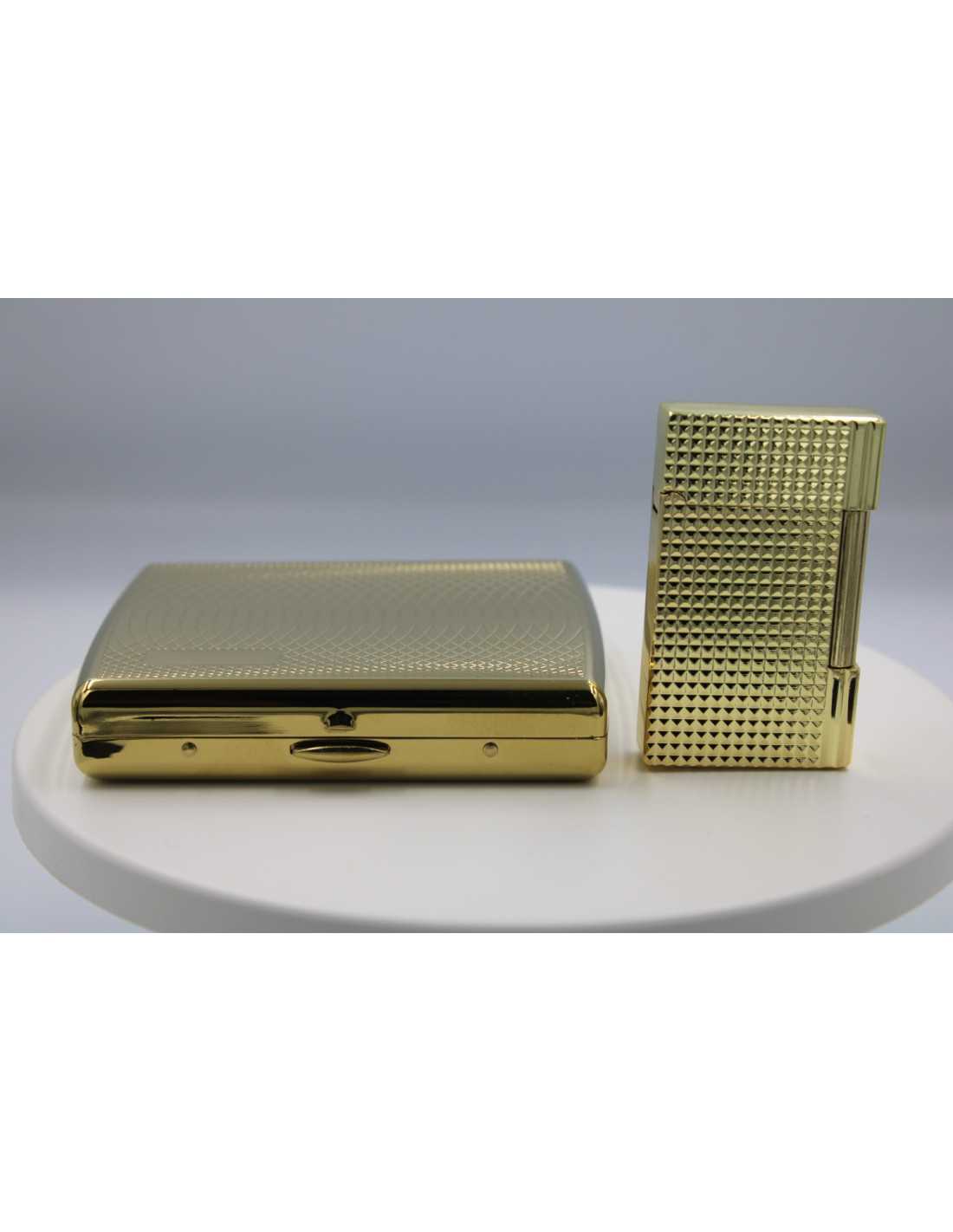 Eksklusivt Pakketilbud: Jean Claude Lighter & Cigaretetui Guld