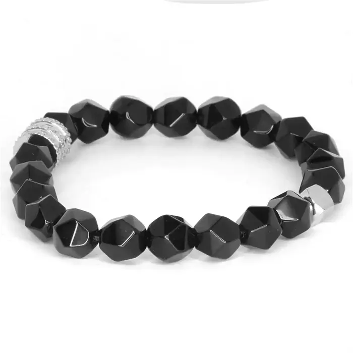 Nordic Balance - Armbånd til Mænd med Sorte Perler