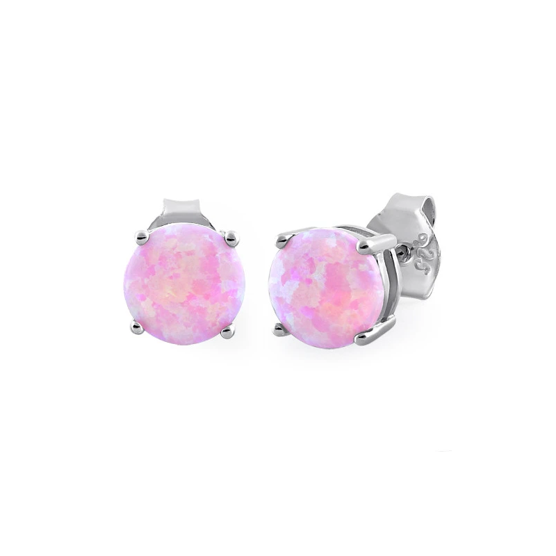 Pink Opal Øreringe i 925 Sterling Sølv med Rhodium Belægning