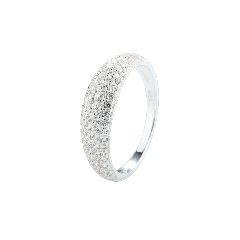 Daphne Hoop Small Sølvøreringe med Klare Zirkonia