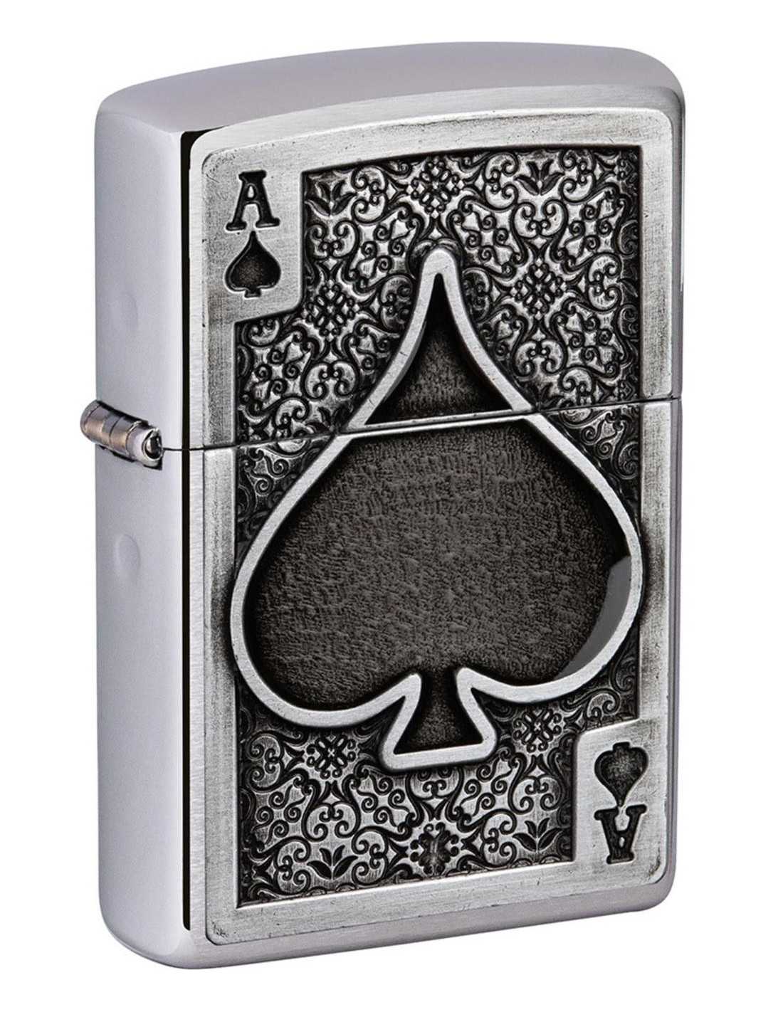 Zippo Lighter "Ace Of Spades" med Opbevaringsæske