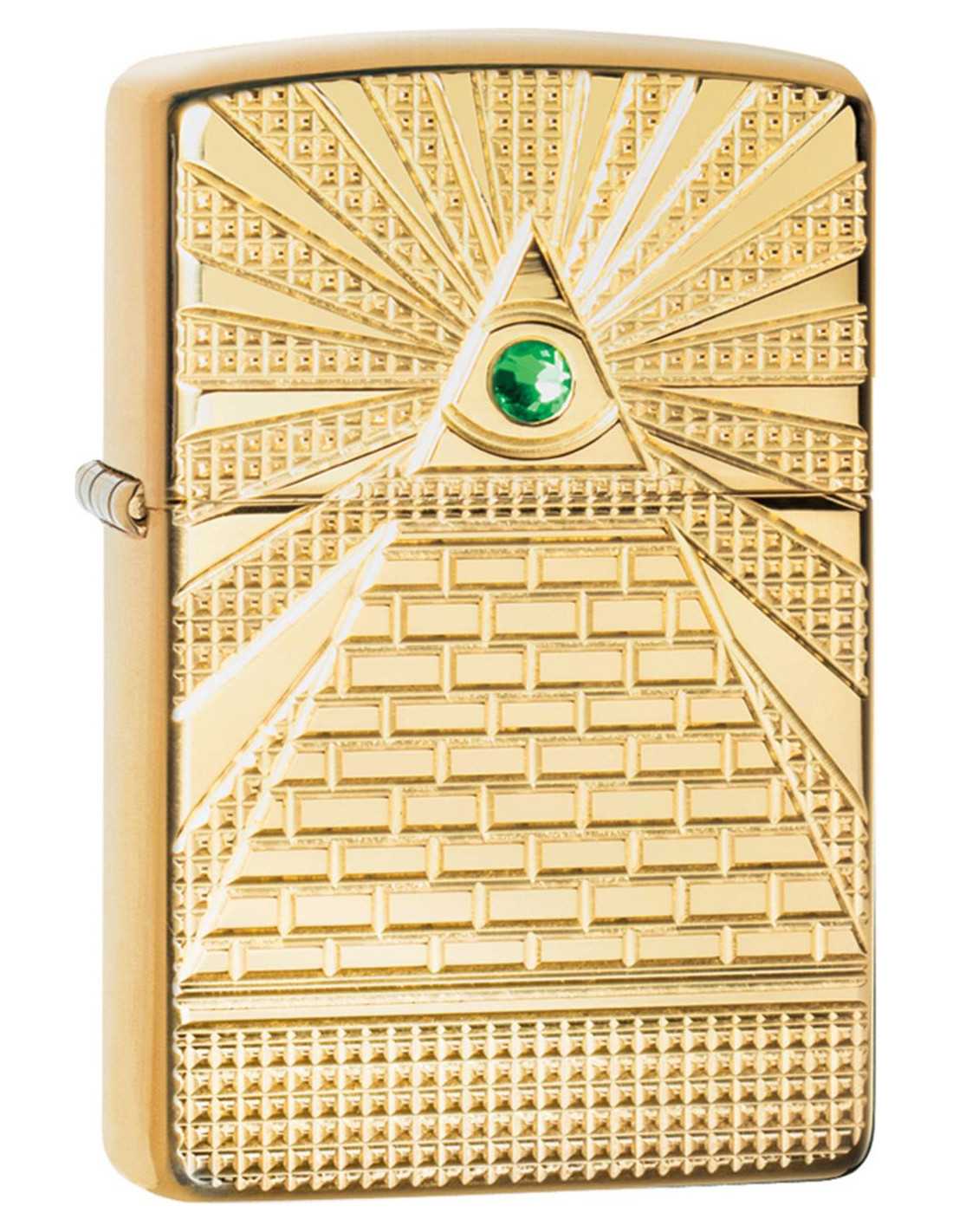 Zippo Lighter "Eye Of Providence" med Swarovski Sten