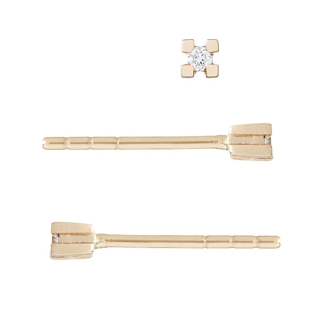 ørering - Twinkles - 14 Karat Guld Med Diamant - 10 Dages Levering