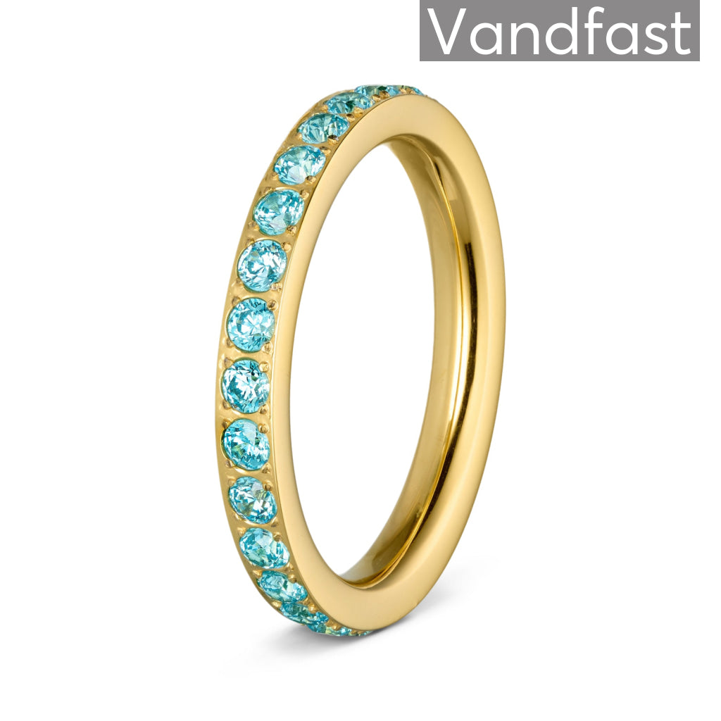 Annebrauner Alliance Akvamarine Ring 18k Guldbelagt