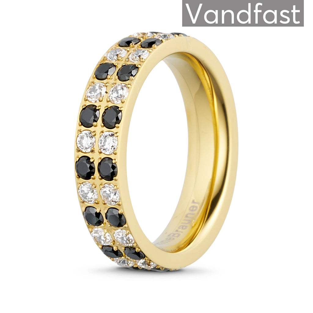 Annebrauner Alliance Ring i Sort og Hvid - 18k Forgyldt