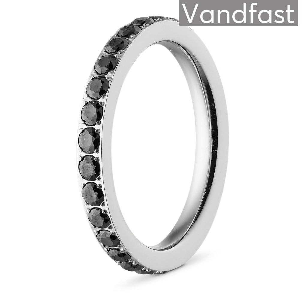 Annebrauner Alliance Sort Ring - Eksklusiv Smykkeæske