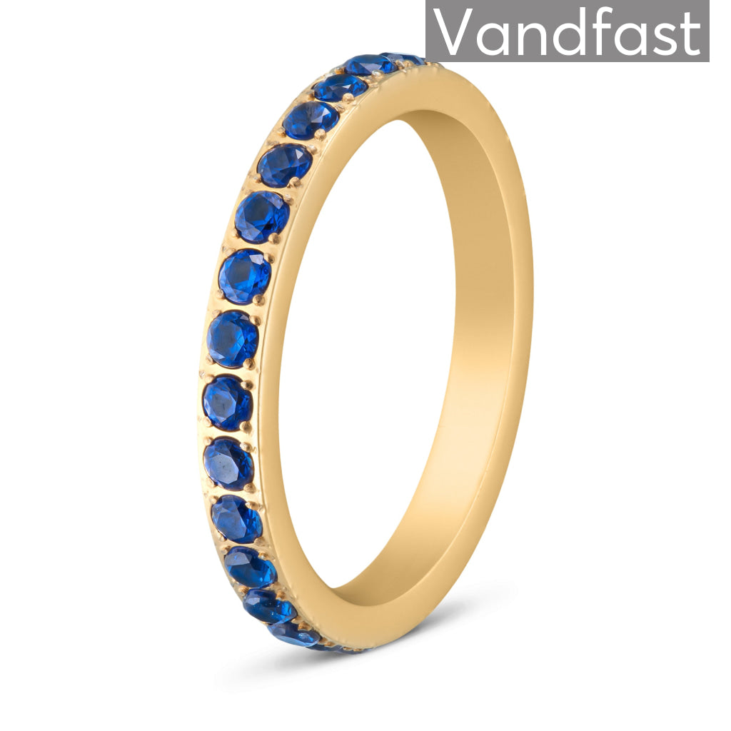 Annebrauner Alliance Ring i Dybt Blå - 18k Guldbelagt