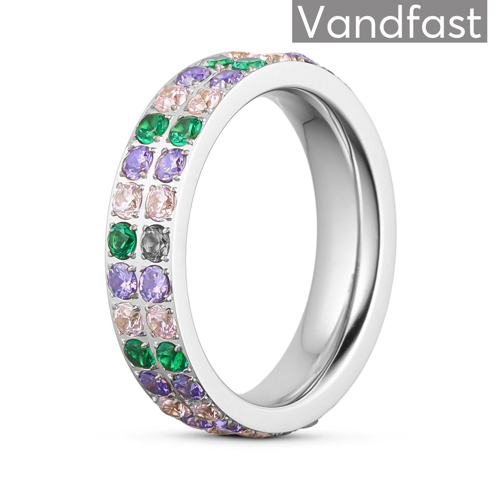 Annebrauner Alliance Ring i Grøn/Pink - Eksklusiv Smykkeæske