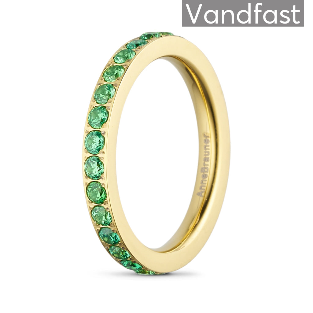 Annebrauner Alliance L-grøn Ring - 18k Guldbelagt Smykke