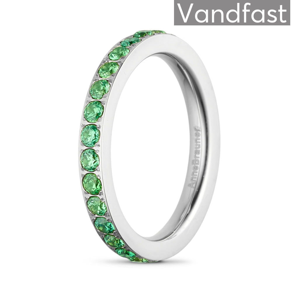 Annebrauner Alliance L-grøn Ring - Eksklusiv smykkeæske